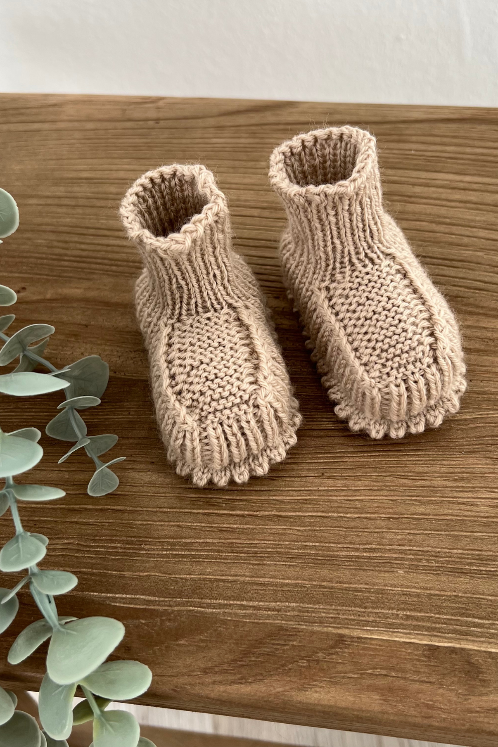 Organic Knit Booties | Beige