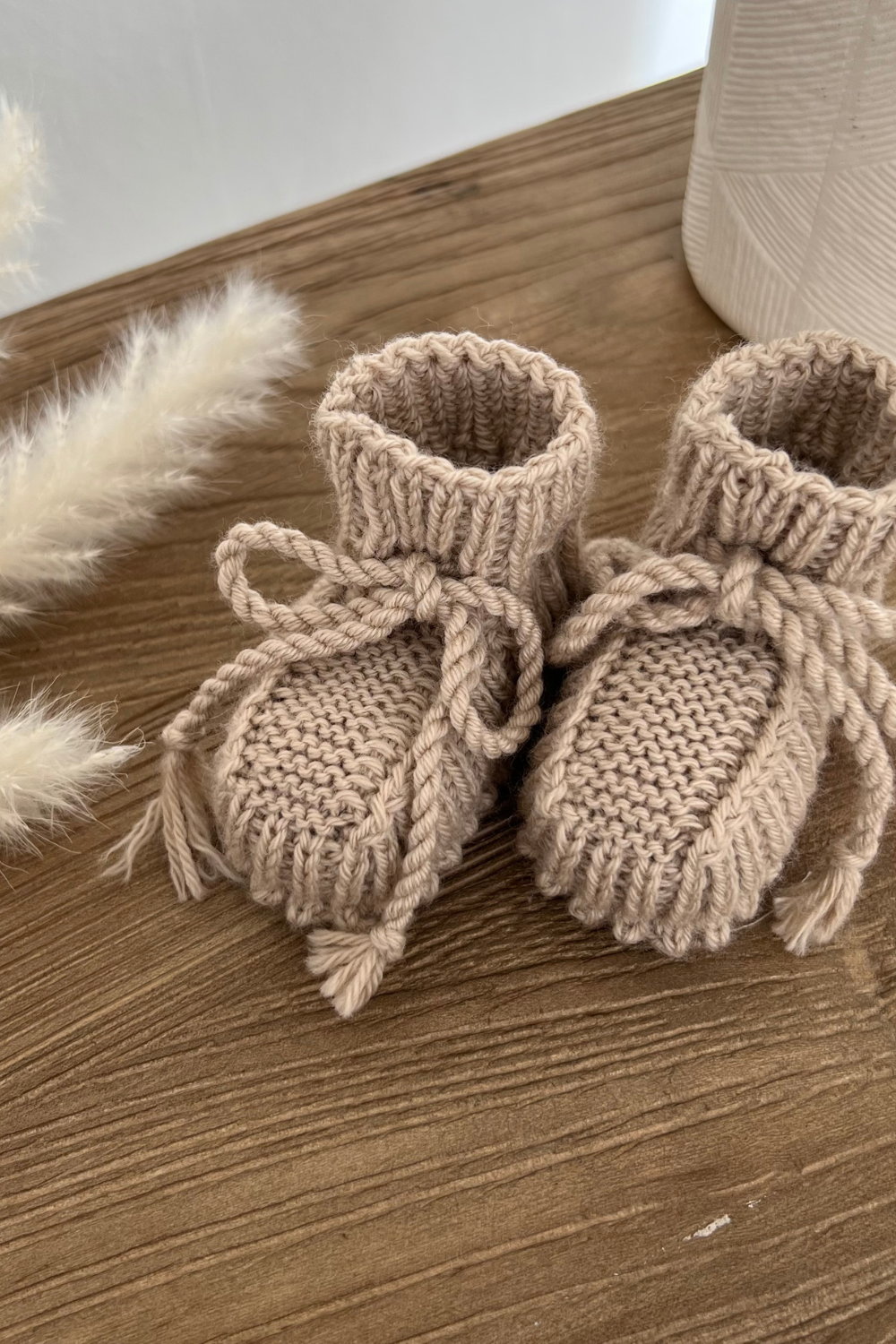 Organic Knit Booties | Beige